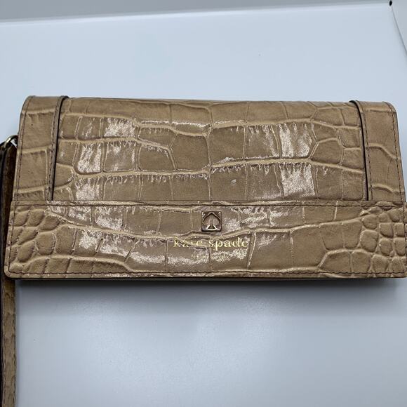 KATE SPADE New York Croco Print Wallet w/ Wristlet - Picture 9 of 9